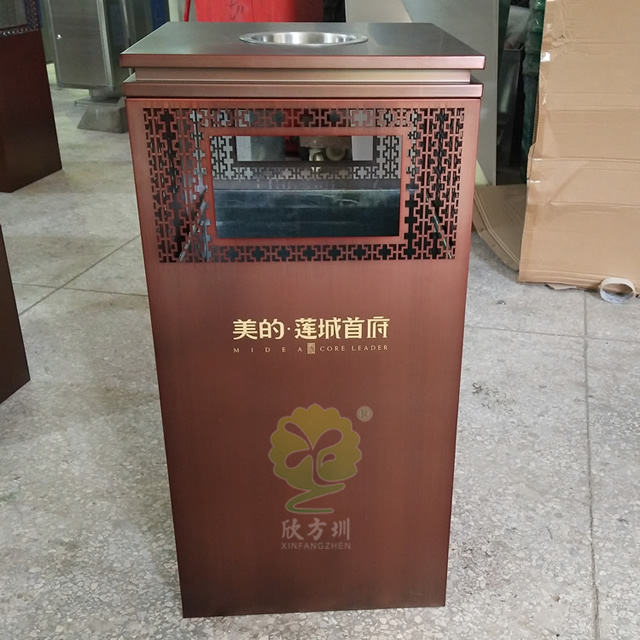 鏤空室內方形不銹鋼垃圾桶