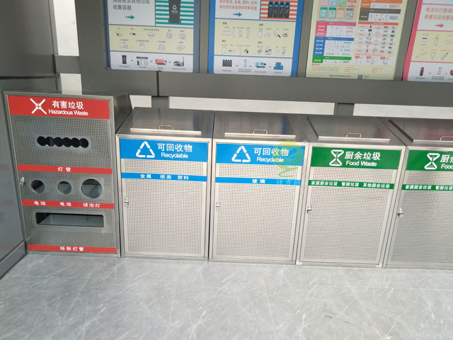 深圳不銹鋼垃圾箱廠家定制社區分類生活垃圾箱