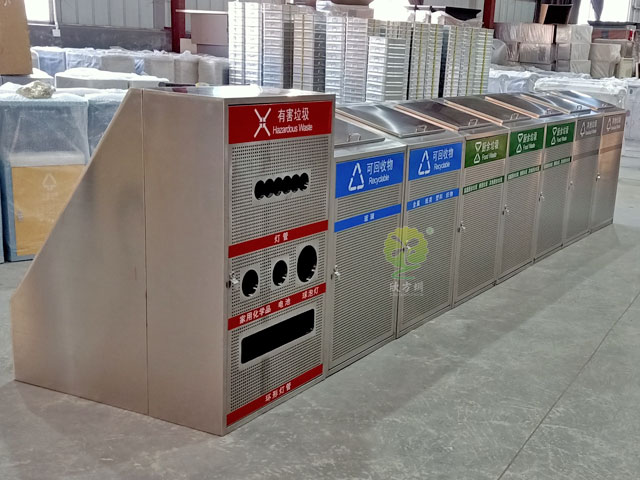 深圳不銹鋼垃圾箱廠家定制社區分類生活垃圾箱