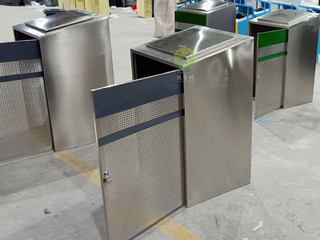 深圳不銹鋼垃圾箱廠家定制社區分類生活垃圾箱