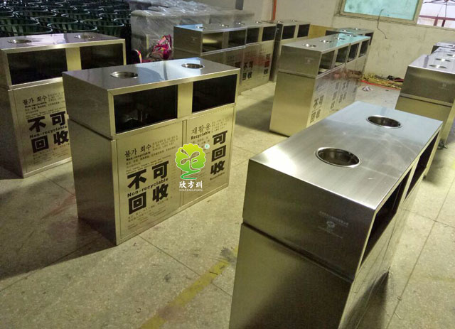 室內(nèi)不銹鋼分類垃圾桶