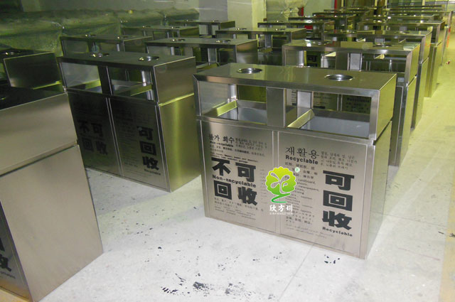 室內(nèi)不銹鋼分類垃圾桶