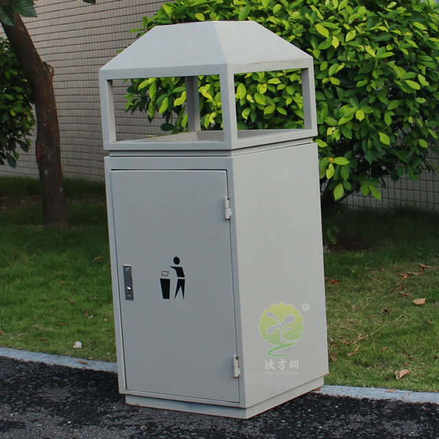 戶外方形鋼制垃圾桶