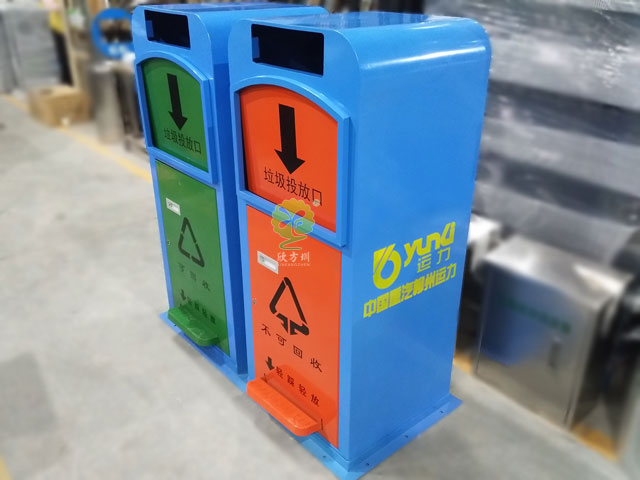 車站腳踏金屬分類垃圾箱 車站腳踏金屬分類垃圾箱