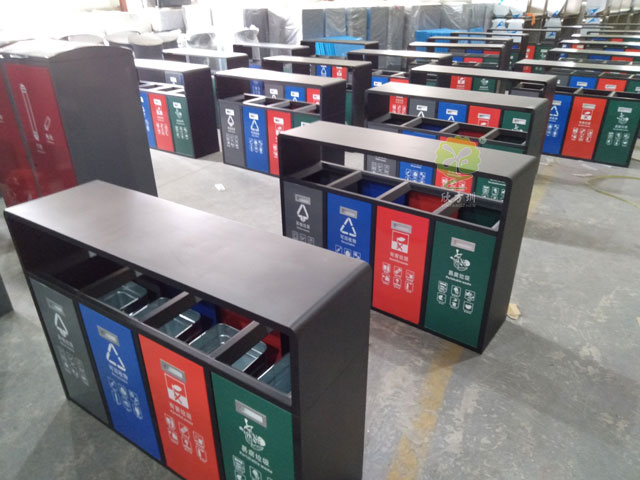 戶外四分類垃圾果皮箱 戶外四分類垃圾果皮箱