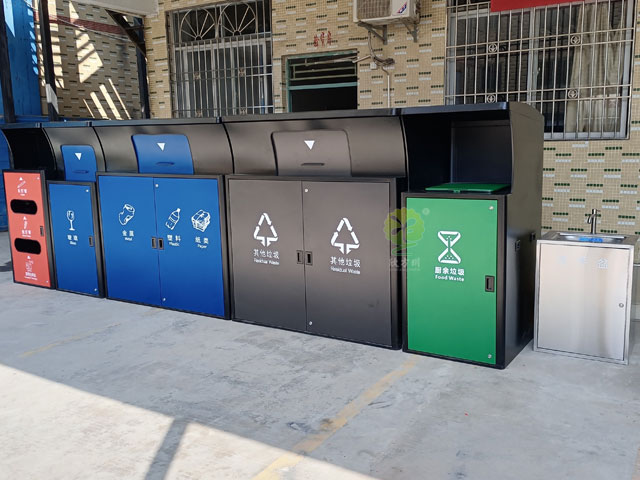 深圳城管驗收標(biāo)準(zhǔn)不銹鋼垃圾分類投放點大垃圾箱