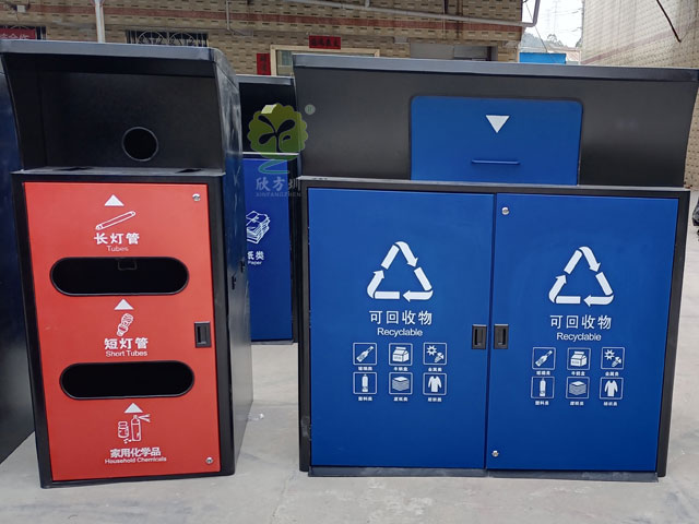 深圳城管驗收標(biāo)準(zhǔn)不銹鋼垃圾分類投放點大垃圾箱