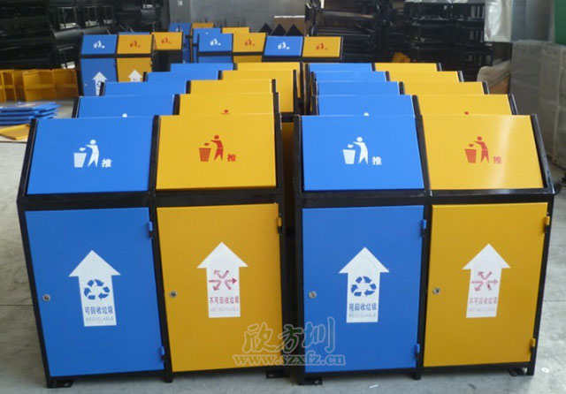 雙桶鋼制分類垃圾桶 雙桶鋼制分類垃圾桶